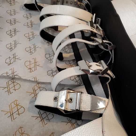 YES Milky Way White Leather Flatforms - Picture 2 of 14